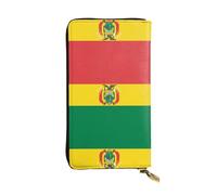 XZDCAL Flag of Bolivia Fashionable Leather Long Clutch Wallet for Girls and Women with Multiple Compartments, Black, One Size