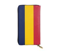 XZDCAL Flag of Chad Fashionable Leather Long Clutch Wallet for Girls and Women with Multiple Compartments, Black, One Size