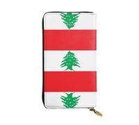 XZDCAL Flag of Lebanon Fashionable Leather Long Clutch Wallet for Girls and Women with Multiple Compartments, Black, One Size