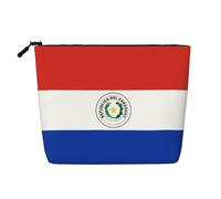 XZDCAL Flag of Paraguay Single-Layer Linen-Look Makeup Pouch with Zipper Ensuring for Your Daily or Travel Needs, Black, One Size