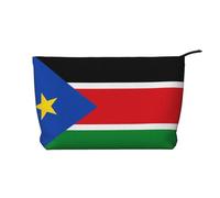 XZDCAL Flag of South Sudan Corduroy Makeup Bag with A Sturdy Lining for Travel and Daily Use, Black, One Size