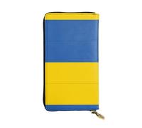 XZDCAL Flag of Ukraine Fashionable Leather Long Clutch Wallet for Girls and Women with Multiple Compartments, Black, One Size
