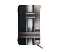 XZDCAL GhostlyGlimpses Fashionable Leather Long Clutch Wallet for Girls and Women with Multiple Compartments, Black, One Size