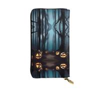 XZDCAL HauntedHollows Fashionable Leather Long Clutch Wallet for Girls and Women with Multiple Compartments, Black, One Size