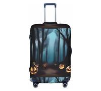 XZDCAL HauntedHollows Luggage Suitcase Cover.The cover does not include the suitcase itself, White, M