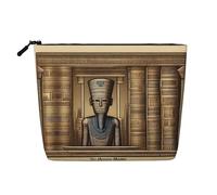 XZDCAL MummyMystery Single-Layer Linen-Look Makeup Pouch with Zipper Ensuring for Your Daily or Travel Needs, Black, One Size