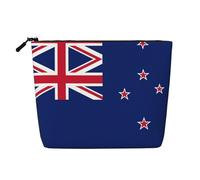 XZDCAL New Zealand Flag Single-Layer Linen-Look Makeup Pouch with Zipper Ensuring for Your Daily or Travel Needs, Black, One Size