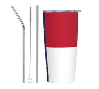 XZDCAL North Dakota Flag 20oz Stainless Steel Mug with Straw and Slide Lid for Coffee, Tea, or Iced Drinks