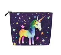 XZDCAL One-horse star Single-Layer Linen-Look Makeup Pouch with Zipper Ensuring for Your Daily or Travel Needs, Black, One Size