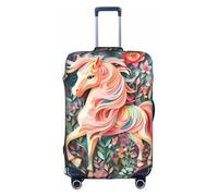 XZDCAL Pink Paper Cut Unicorn Luggage Suitcase Cover.The cover does not include the suitcase itself, White, XL