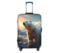XZDCAL Polar bear in winter Luggage Suitcase Cover.The cover does not include the suitcase itself, White, S
