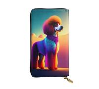 XZDCAL Puppy looking out Fashionable Leather Long Clutch Wallet for Girls and Women with Multiple Compartments, Black, One Size