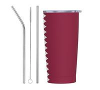 XZDCAL Qatar flag 20oz Stainless Steel Mug with Straw and Slide Lid for Coffee, Tea, or Iced Drinks