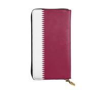 XZDCAL Qatar flag Fashionable Leather Long Clutch Wallet for Girls and Women with Multiple Compartments, Black, One Size