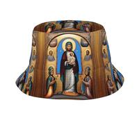 XZDCAL Religious Art Bucket Hat â€“ Lightweight and Breathable Outdoor Headgear for Gardening, Camping, Hiking, Fishing, and More! Black, Black, One size