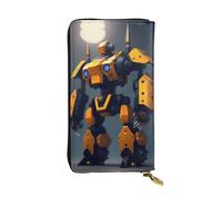 XZDCAL Robots at War Fashionable Leather Long Clutch Wallet for Girls and Women with Multiple Compartments, Black, One Size