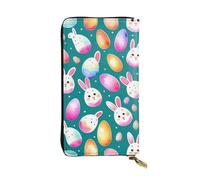 XZDCAL Shy rabbit faces Fashionable Leather Long Clutch Wallet for Girls and Women with Multiple Compartments, Black, One Size