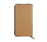 XZDCAL Solid color brown Fashionable Leather Long Clutch Wallet for Girls and Women with Multiple Compartments, Black, One Size