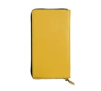 XZDCAL Solid color gold Fashionable Leather Long Clutch Wallet for Girls and Women with Multiple Compartments, Black, One Size