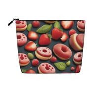 XZDCAL Tasty Wonders Single-Layer Linen-Look Makeup Pouch with Zipper Ensuring for Your Daily or Travel Needs, Black, One Size