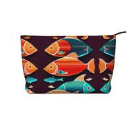 XZDCAL There is another fish in the fish Corduroy Makeup Bag with A Sturdy Lining for Travel and Daily Use, Black, One Size