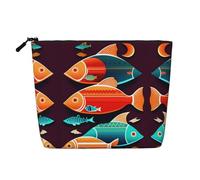 XZDCAL There is another fish in the fish Single-Layer Linen-Look Makeup Pouch with Zipper Ensuring for Your Daily or Travel Needs, Black, One Size