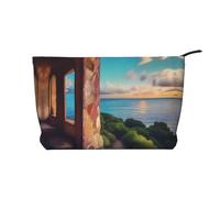 XZDCAL Travel Dreams Corduroy Makeup Bag with A Sturdy Lining for Travel and Daily Use, Black, One Size