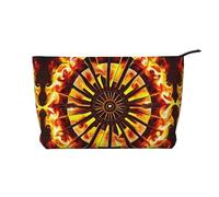 XZDCAL Turning the flame Corduroy Makeup Bag with A Sturdy Lining for Travel and Daily Use, Black, One Size