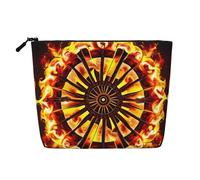XZDCAL Turning the flame Single-Layer Linen-Look Makeup Pouch with Zipper Ensuring for Your Daily or Travel Needs, Black, One Size