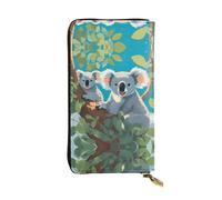 XZDCAL Two happy koalas Fashionable Leather Long Clutch Wallet for Girls and Women with Multiple Compartments, Black, One Size