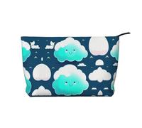 XZDCAL Two shy clouds Corduroy Makeup Bag with A Sturdy Lining for Travel and Daily Use, Black, One Size
