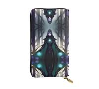XZDCAL WraithsAndWitches Fashionable Leather Long Clutch Wallet for Girls and Women with Multiple Compartments, Black, One Size