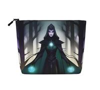 XZDCAL WraithsAndWitches Single-Layer Linen-Look Makeup Pouch with Zipper Ensuring for Your Daily or Travel Needs, Black, One Size
