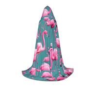 XZDDG A flock of flamingos Hooded Cape L for Teenagers Cosplay Cloak Masquerade Costume for Stage Theme Party