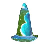 XZDDG An island in the Sea Hooded Cape M for Teenagers Cosplay Cloak Masquerade Costume for Stage Theme Party
