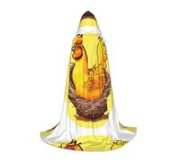 XZDDG Bird's Nest Golden Chicken Hooded Cape M for Teenagers Cosplay Cloak Masquerade Costume for Stage Theme Party