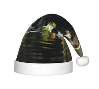 XZDDG brown bear pounce Holiday Plush Hat for Event Party Dress-up, Fluffy Trimmed Cap with Pom Top