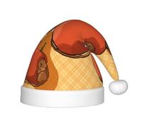 XZDDG Cute little hamster Holiday Plush Hat for Event Party Dress-up, Fluffy Trimmed Cap with Pom Top