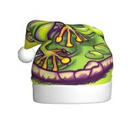 XZDDG Frog in a pond Christmas Hat for Adults - Holiday Party Costume Accessory, Santa Claus Headwear