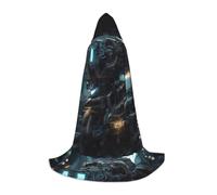 XZDDG Future Robot Hooded Cape M for Teenagers Cosplay Cloak Masquerade Costume for Stage Theme Party