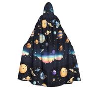 XZDDG Halloween Saturn Jupiter Earth Hooded Cloak Adult Costume Cape Cosplay Masquerade Stage Party Carnival