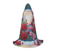 XZDDG Love in Bloom Hooded Cape L for Teenagers Cosplay Cloak Masquerade Costume for Stage Theme Party
