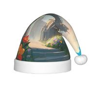 XZDDG Outside the Castle Gate Holiday Plush Hat for Event Party Dress-up, Fluffy Trimmed Cap with Pom Top