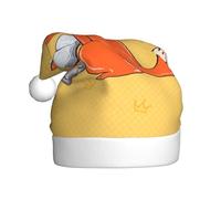 XZDDG Sunflower seeds and foxes Christmas Hat for Adults - Holiday Party Costume Accessory, Santa Claus Headwear