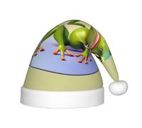XZDDG The funny frog doing yoga Holiday Plush Hat for Event Party Dress-up, Fluffy Trimmed Cap with Pom Top
