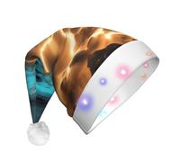 XZDDG View under the moon Christmas Light-Up Adult Hat, Plush Holiday Decoration for Parties, Festivals, Events