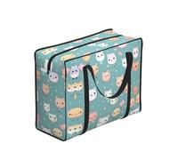 XZDDX Cute fox Foldable Shopping Bag Full Print Polyester Large Capacity For Picnic Travel Camping