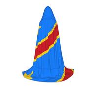 XZDDX Flag of the Congo Hooded Cape L For Teenagers Halloween Cosplay Cloak Masquerade Costume Carnival Role Play