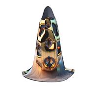 XZDDX Metal Hollow Hooded Cape L For Teenagers Halloween Cosplay Cloak Masquerade Costume Carnival Role Play