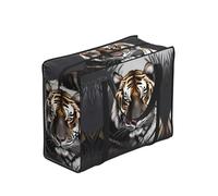 XZDDX Tiger at rest Foldable Shopping Bag Full Print Polyester Large Capacity For Picnic Travel Camping